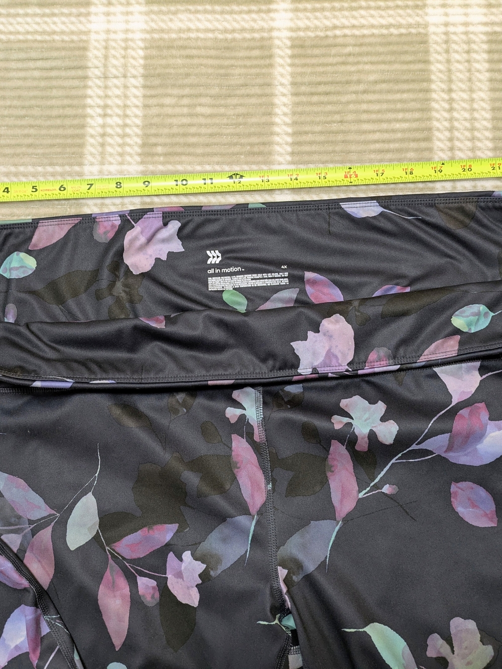 High-Waist Floral Print 7/8 Leggings - Blue - EUC - Picture 9 of 10